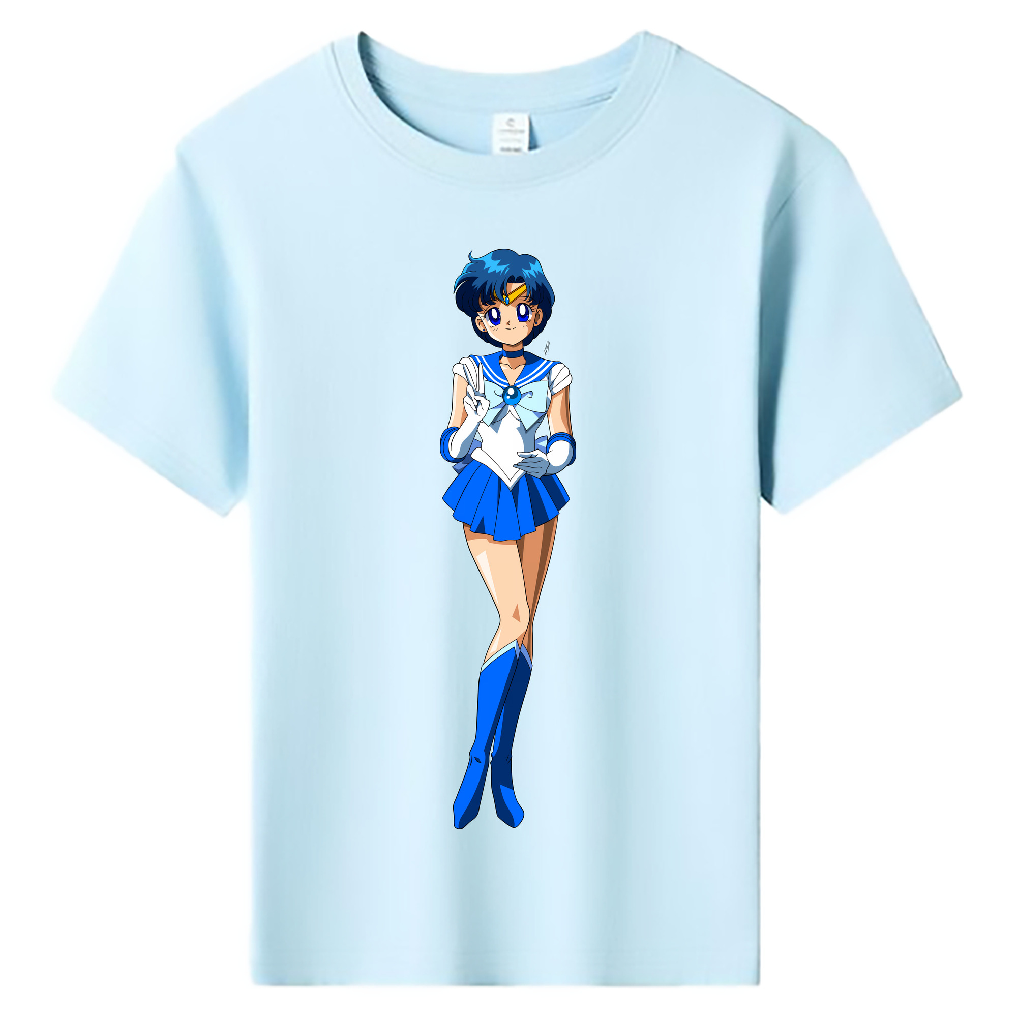 （画像用） 美少女戦士セーラームーン 水野 亜美 みずの あみ Sailor Moon Mizuno Ami 綿100％キッズTシャツ（フロントプリント）